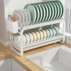 Narrow Dish Storage Rack Multi-Function Organizer Space-Saving Dish Drainer for Small Kitchens Efficient Dish Stand