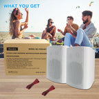 Herdio 6.5‘’ 2PCS Wall Mounted Speaker 400W Passive Outdoor ABS Material Speaker System Applicable To living Room Garage Patio