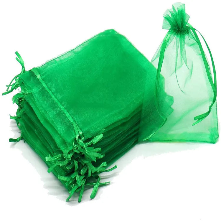 50/100Pcs Fruit Protection Netting Bags with Drawstring Reusable Grape Grow Bags Strawberry Cover Mesh Bags for Pest Control