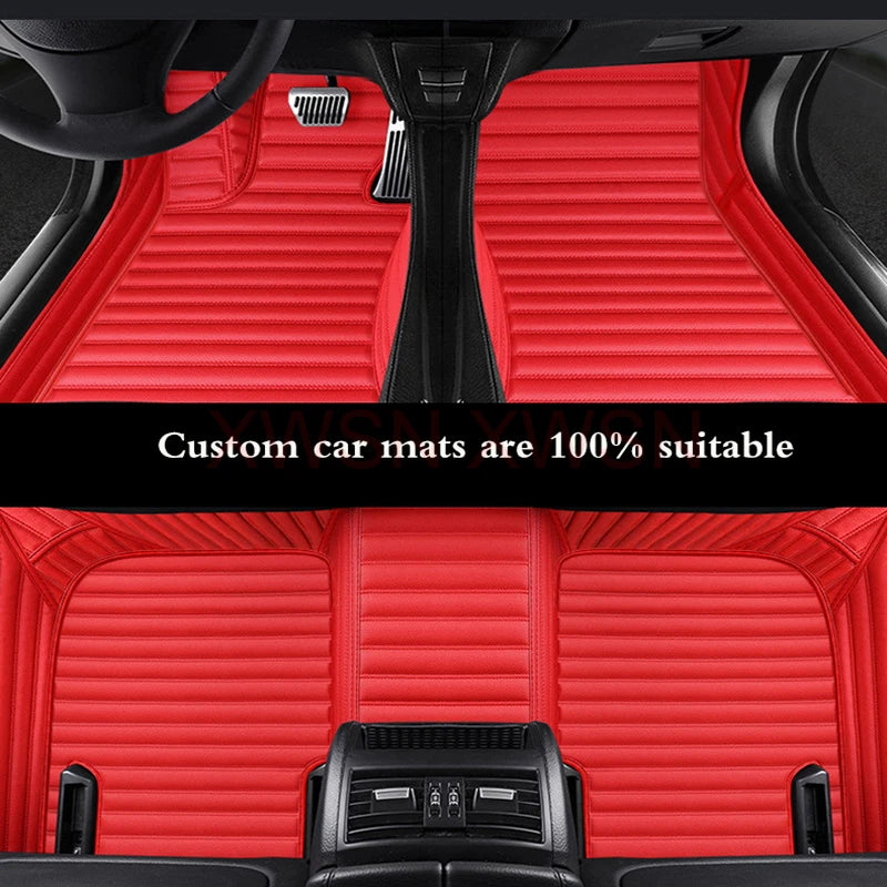 Striped Pu Leather Customized 5D Car Floor Mat for Alfa Romeo Giulia 2015-2021 Stelvio 2016-2021 Interior Accessories Carpet