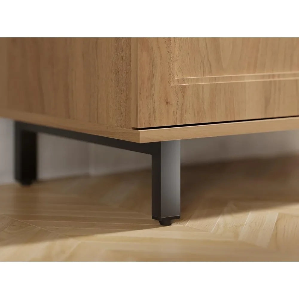 Buffet Sideboard Cabinet Farmhouse Modern 3 in1 Storage Cabinet with Adjustable Shelves for Kitchen, Coffee Bar, Living Room