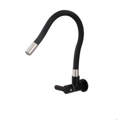 1PC SUS304 Stainless Steel Kitchen Faucet Universal Telescopic Tube Single Cold Tap Wall Mount Thread G1/2'