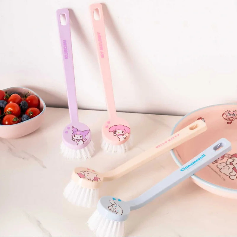 Hello Kitty Kuromi Kitchen Pot Scrubber  Dishwashing Wonder  Soft-Bristled Long-Handled Pot Scrubber for Home Use