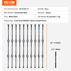 VEVOR Staircase Metal Balusters Galvanized Steel Decorative Banister Spindles with Hollow Baskets Spiral Stair with Shoes Screws