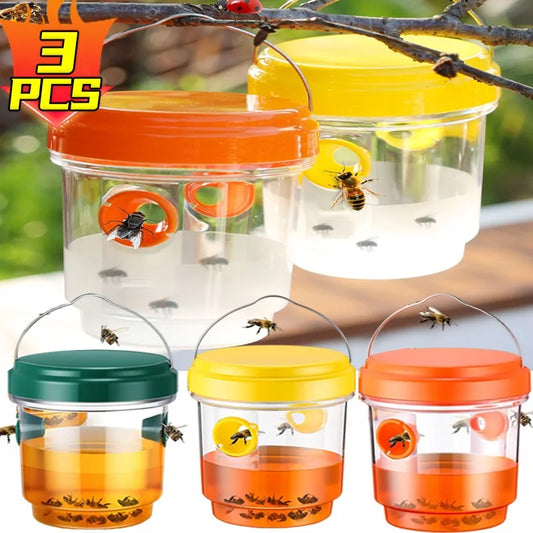 Insect Trap Pest Control Fly Mosquito Catcher Metal Handle Conical Entrance Hanging Trap Fruit Fly Catcher Garden Outdoor Traps