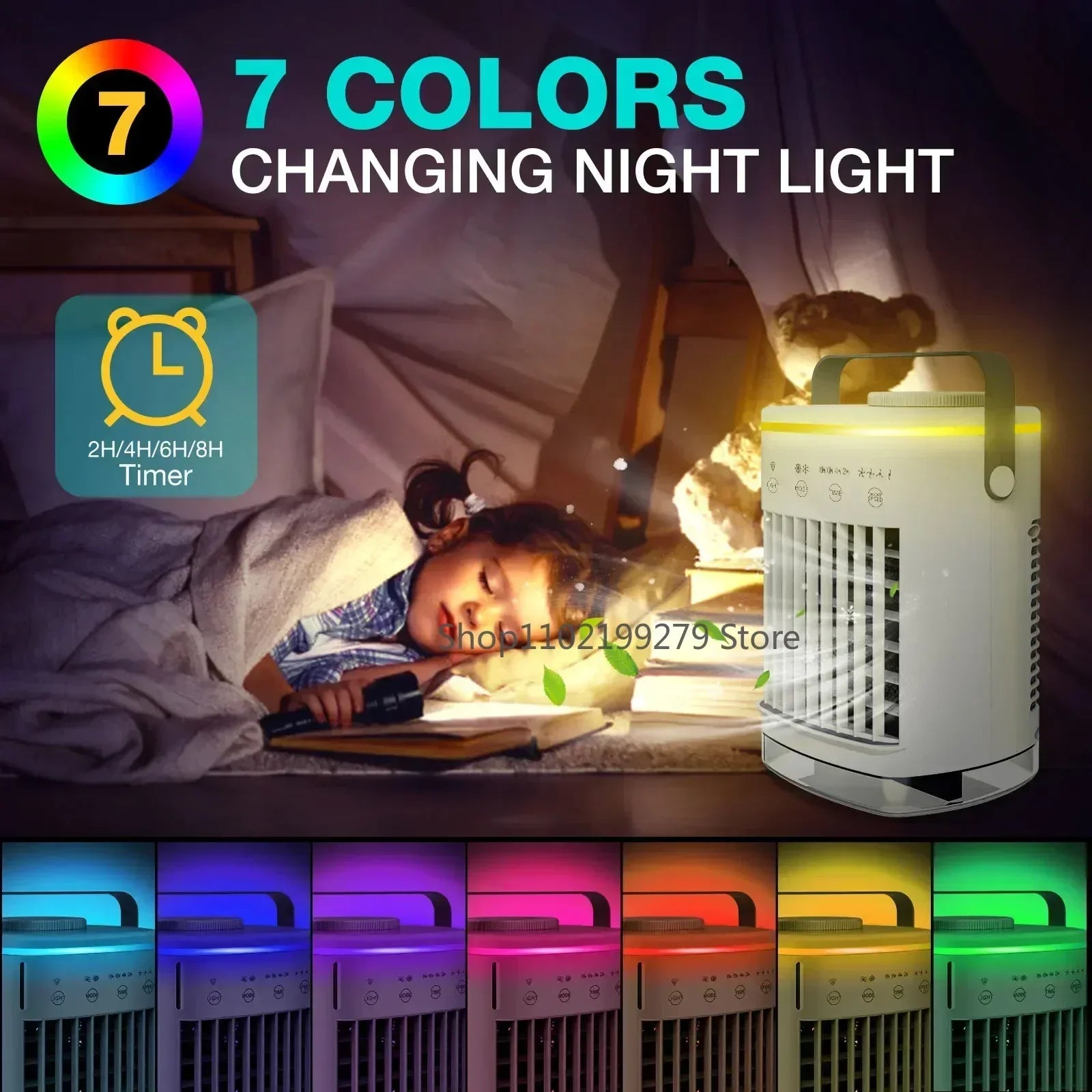 Mini Air Conditioning Cooling Fan Multi-function Usb New Household Portable Air Conditioner Humidifier Strong Wind