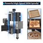 CNC 4540 Milling Machine with 500W Spindle CNC 40W Laser Engraving Machine 3D Printer for Wood PCB Aluminum Stainless Steel