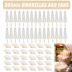 6-120Pcs 33inch Paper Umbrellas for Wedding Guest White Paper Parasol Umbrellas for Guests Wedding Photography Props with Fans