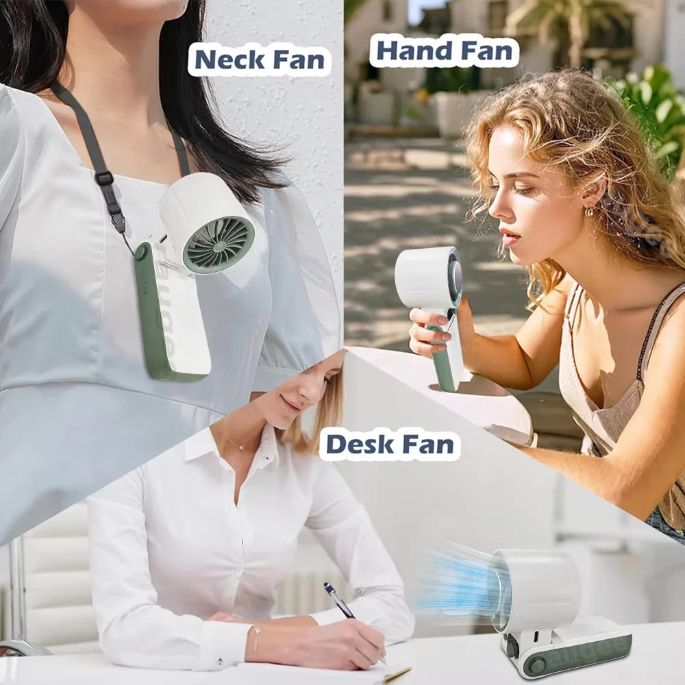 NEW Portable Handheld Turbo Fan Strong Wind 199 Gear Wind Speed LED Di