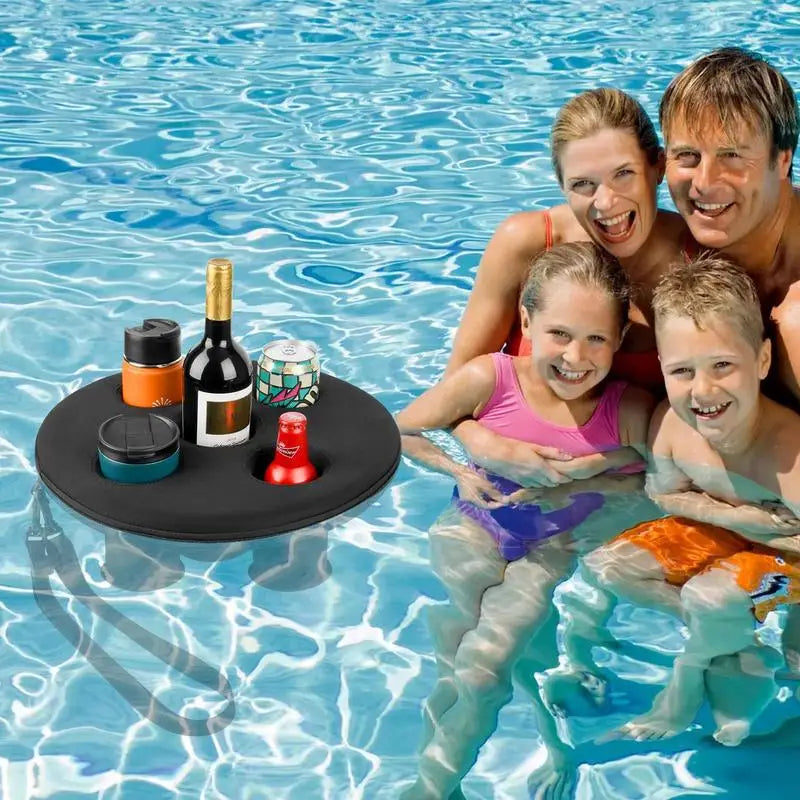 Floating Drink Holder Summer Inflatable Float Beer Drinking Cooler Table With 5 Holes Beer Tray Party Cup Holder For Pool Spa