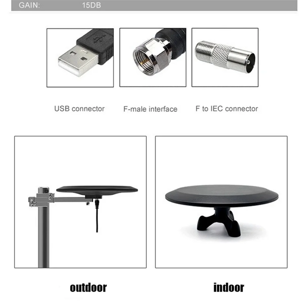 CCDD New Outdoor TV Antenna Amplified HDTV Digital Antenna 10M High Quality Coaxial Cable Ooutdoor/Indoor TV Anteena