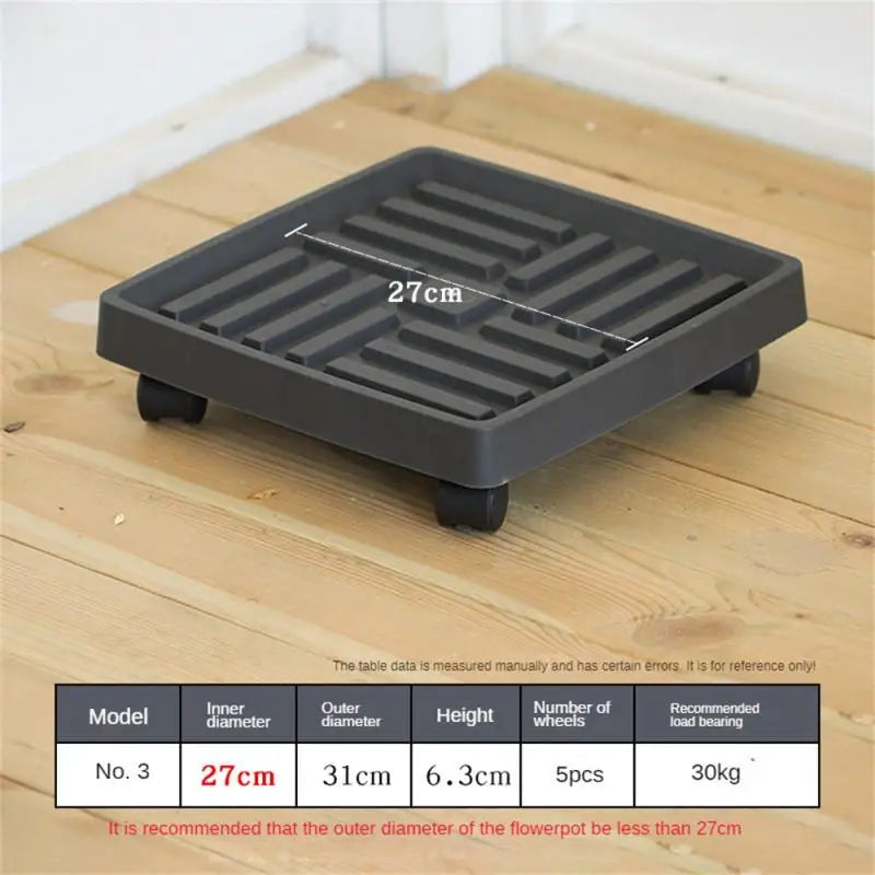 Flower Pot Stand Trays With Wheels Multifunctional Flower Disc Base Durable Movable Round Square Bonsai Plants Trays Home Decor