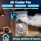 Mini 3 in 1 Air Conditioner Fan USB Desktop Cooler with Humidifier LED