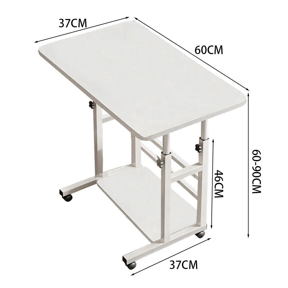 【Breeins】Height Adjustable Mobile Table Overbed Desk with Wheels