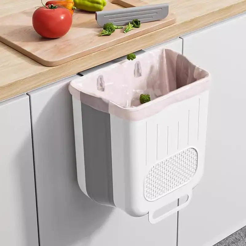 Kitchen Wall Mounted Folding Trash Can Home Cabinet Hanging Storage Trash Can Classified Hanging Trash Can Kitchen Accessories