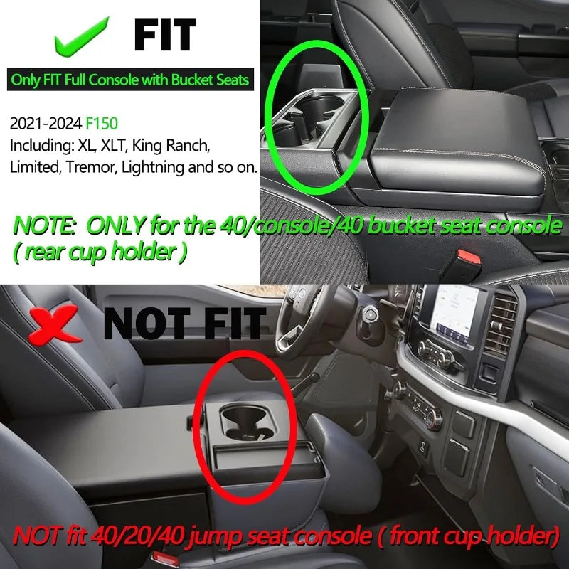 Center Console Organizer Tray Compatible 2021 2022 2023 2024 Ford F150 Accessories, Console Organizer Armrest Tray Insert Contai