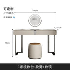 CC Italian minimalist dresser light luxury rock slab leather makeup table modern minimalist high-end sense