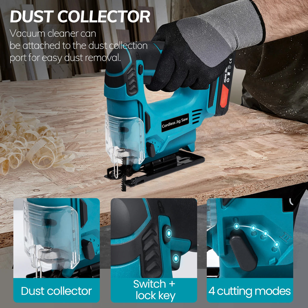 26mm Electric Jig Saw Portable Cordless Curved Saw Multi-Function Wood Cutting Woodworking Machines For Makita 18V Battery Pin