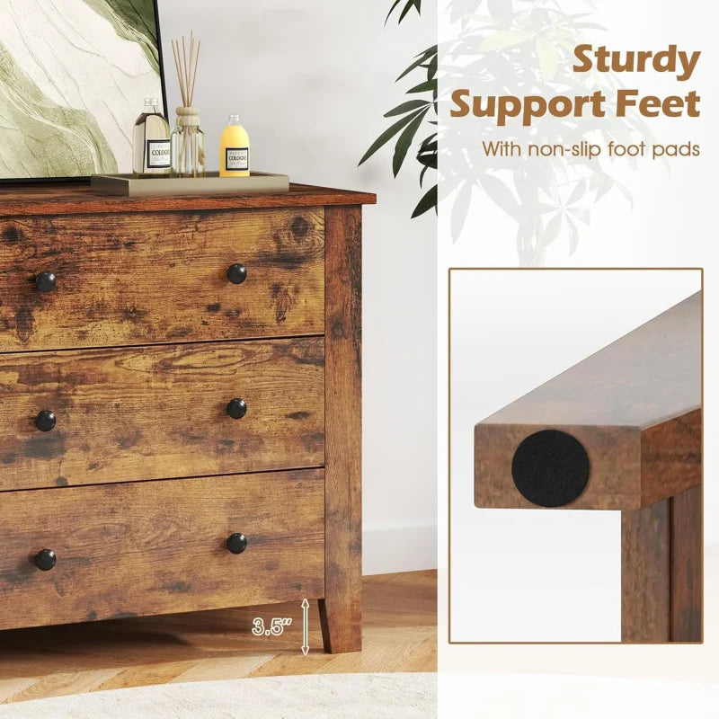 Small 3-Drawer Dresser for Bedroom - 28.5” x 18” x 26” Wide Chest of Drawers, Modern Large Nightstand, Storage Cabinet,