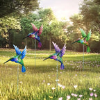 4PCS Metal Hummingbird Stakes Art Sculpture Outdoor Waterproof Iron Ornament Garden/Home Decor Yard Lawn Patio Garden Bird Decor