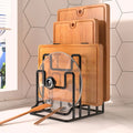 Cutting Board Holder Rack Kitchen Countertop Drain Storage Shelf Multi Layer Space Saving Cutting Board Practical Organizer