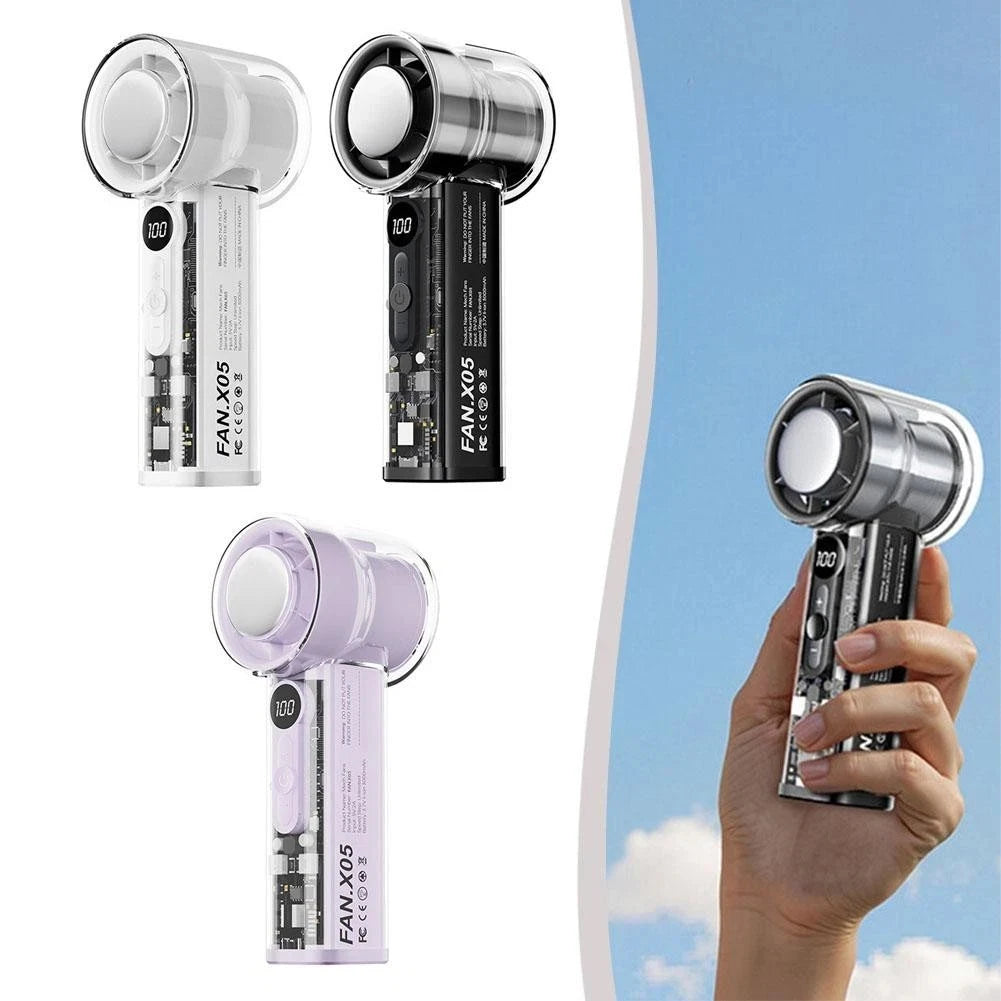 Outdoor Portable Handheld Fan Mini Cooling Rechargeable High capacity