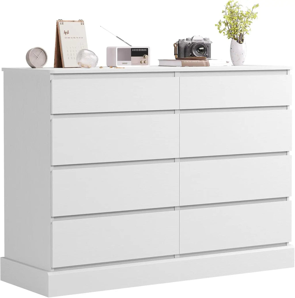 White Dresser for Bedroom,, Large Capacity Clothing Storage Cabinet, Wide Dresser for Bedroom Living Room Entryway