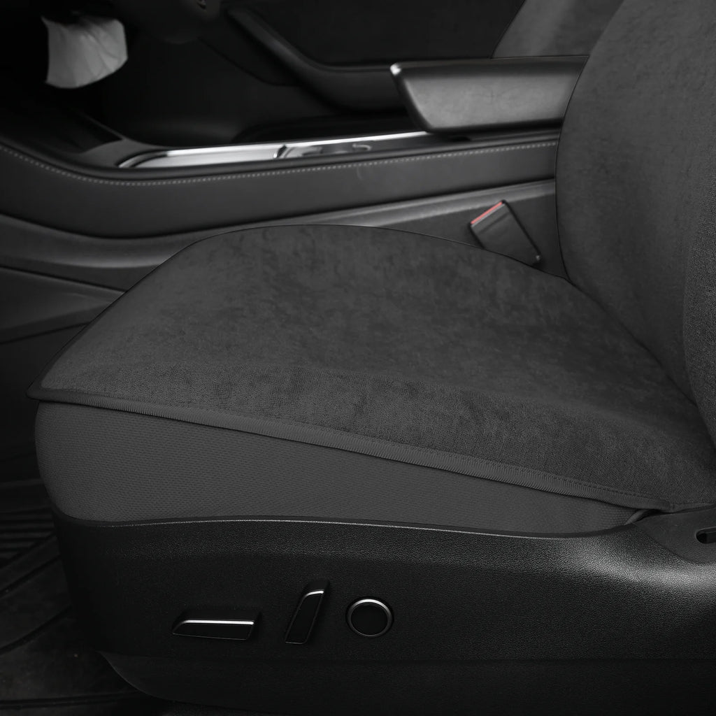 Seat Cover For Tesla Model 3 / Y Front Seat Cover Spring Summer White/Black 4mm Thick Polyester Fiber Car Interior Accessories