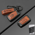 Leather Car Remote Key Case Full Cover Protection Shell for VW Volkswagen Magotan Magotan GTE Passat B6 B7 B8 CC Arteon Keychain