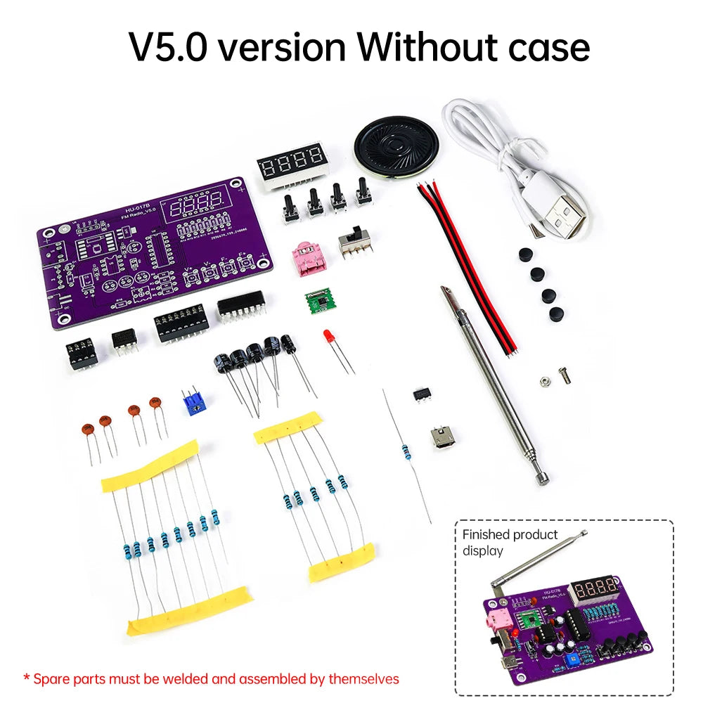 DIY Welding Kits 87-108MHz HU-017A/HU-017B RDA5807S Radio Kit FM DIY Electronic Parts Learning Set
