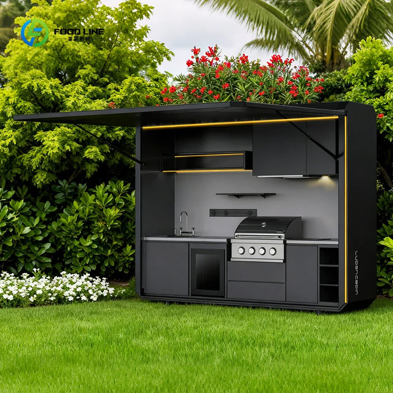 Customized Enclosed Outdoor Grill Kitchens 304 Stainless Steel Sets One-Stop Outdoor Kitchen Solutions