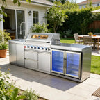 Customized Industrial Easy Installation Outdoor Kitchen Modular Cabinets Quick Setup BBQ Grill Station for Home