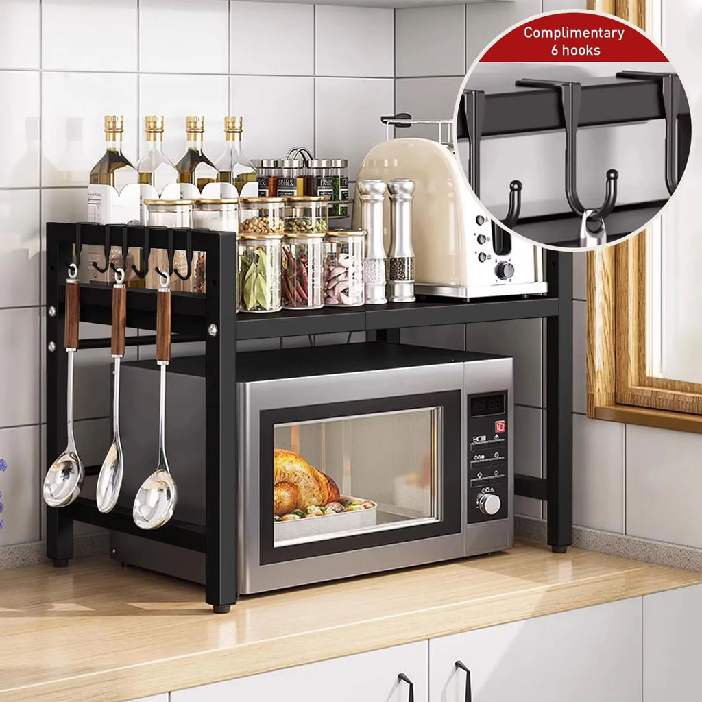 Expandable Microwave Shelf Organizer (42-64cm)