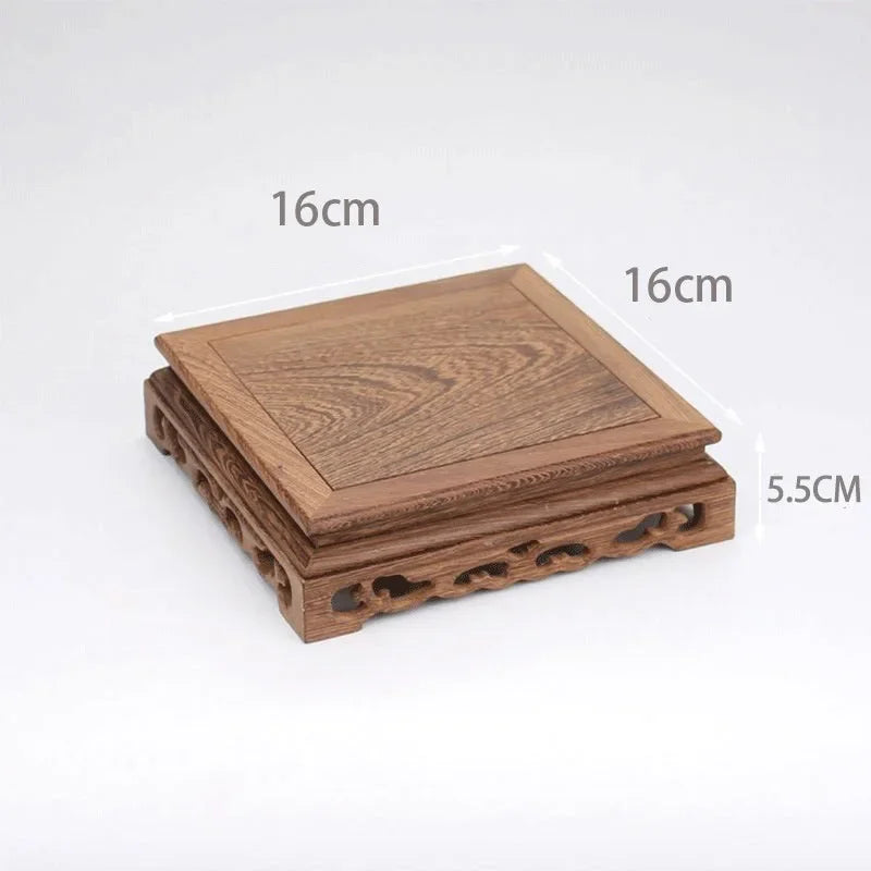 Retro Wooden Tea Tray Table Small Square Teapot Bases Bonsai Stand Bonsai Pedestal Wooden Base Vintage Furniture Home Decor