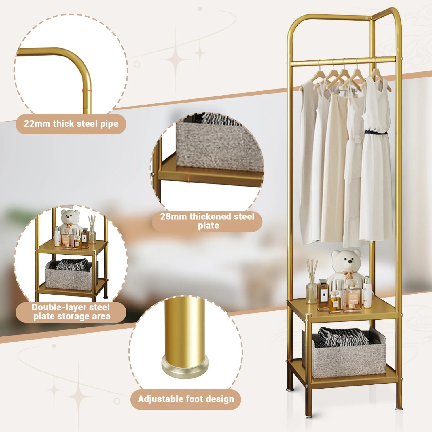 Metal Corner Coat Rack,Freestanding Coat Stand,Clothes Rack Clothes Stand,Clothing Rack Coat Hanger Stand for Entryway Hallway