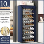 5/7/10-Layer Shoe Rack Large Dustproof Shoes Storage Hanger with Cover Simple Capacity Space-saving Shoes Cabinet Home Organizer