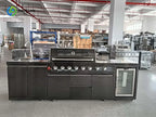 Customized Outdoor Kitchen with Granite Garden Stainless Waterproof Heavy Duty Full Set Kitchen Gas BBQ Grill Cabinet Frame