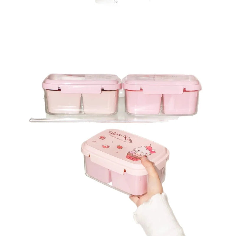 Hello Kitty Kuromi Food Storage Container—Microwave-Safe, Portable, Divided Compartments, Odor-Free, Insulated Lunch Box