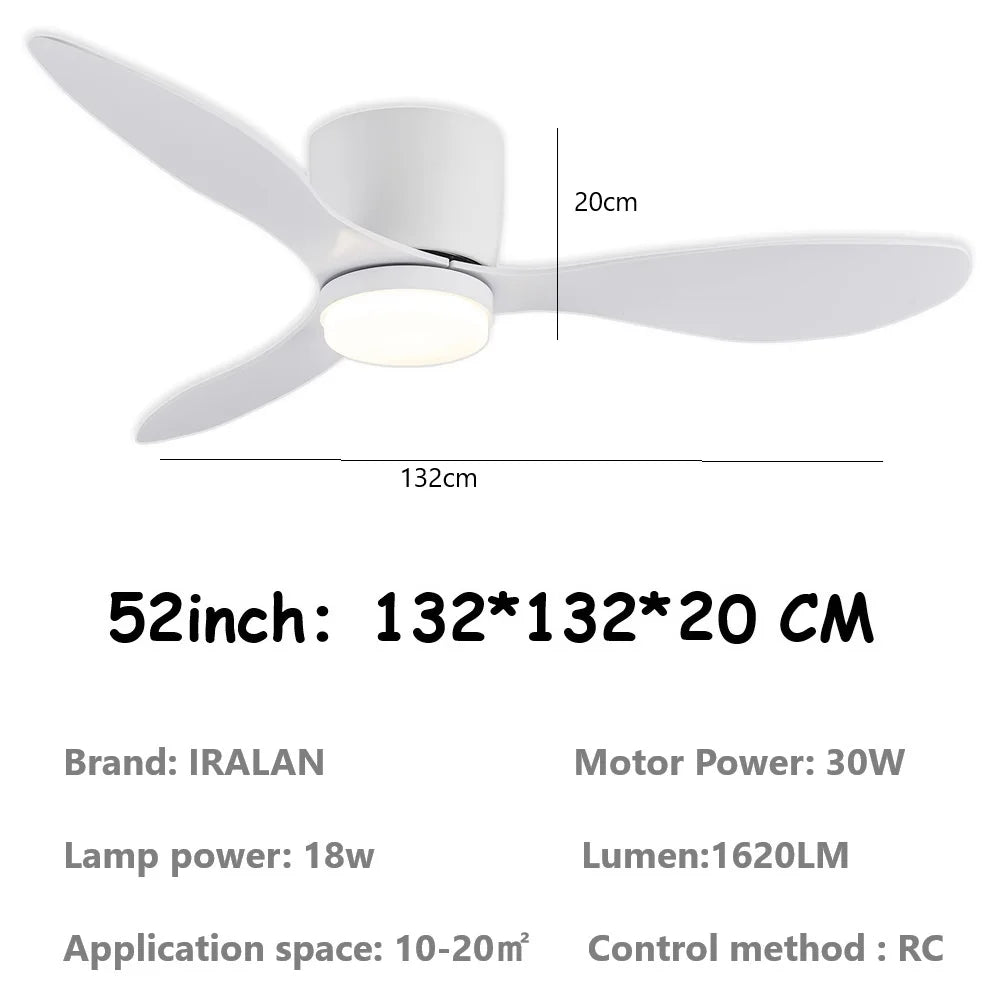 Jelena LED Ceiling Fan Light 6th Gear Wind Speed Living Room Bedroom H