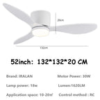 Jelena LED Ceiling Fan Light 6th Gear Wind Speed Living Room Bedroom H