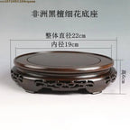 High Quality Miniature Wooden Round Base Figurines Vase Flower Pot Sorting Table Display Stand Tea Sets Pedestal Plant Shelves