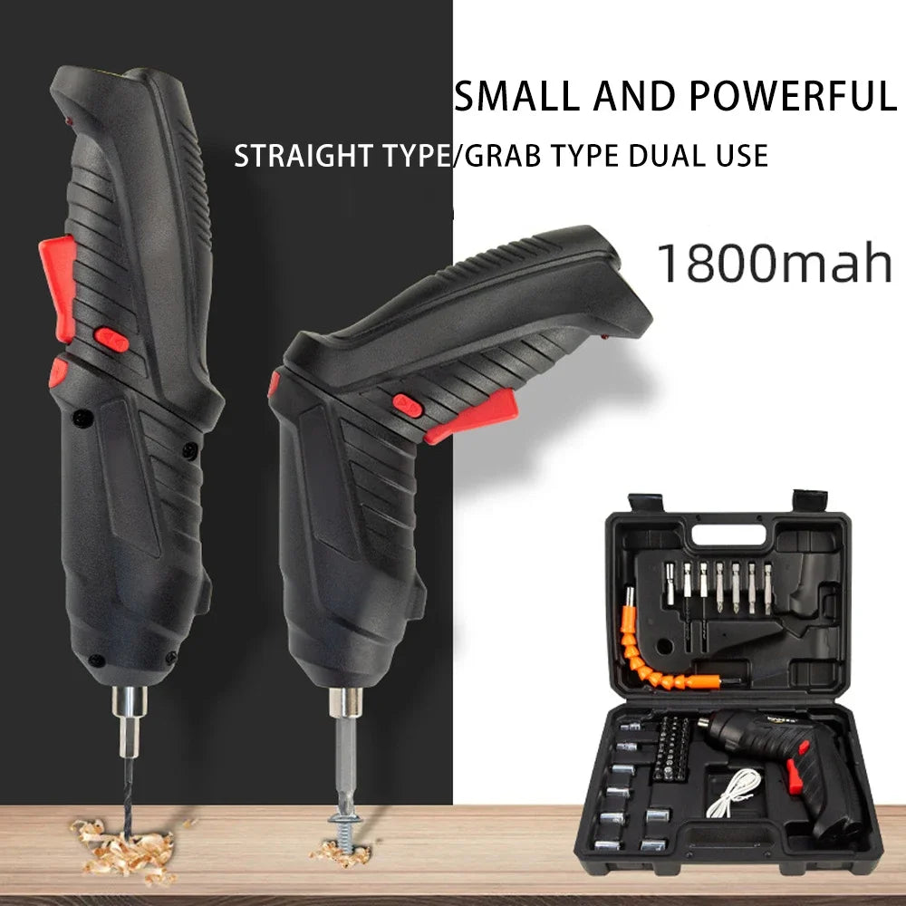 47Pcs 36V Rechargeable Cordless Electric Screwdriver Mini Drill Set With Lithium Battery For Household Maintenance Power Tools