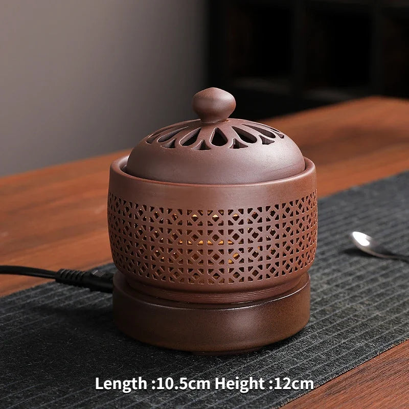 Ceramic Electric Incense Burner Home Indoor Timing Temperature Control Incense Burner Point/seal Incense Powder Heating Tools