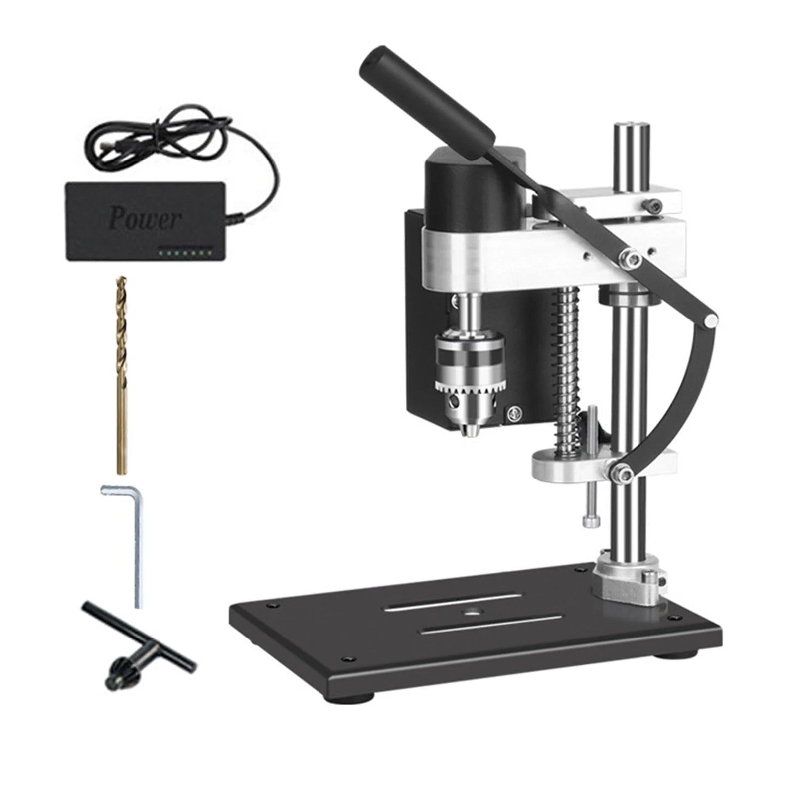 Mini Bench Drill Press Stand Variable Speed Portable Electric Benchtop Drilling Machine Precise Drill Workbench