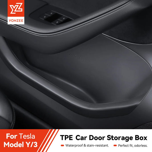 YZ For Tesla Model Y Juniper Model 3 Highland Door Side Storage Box Full-Cover Front and Rear Interior Storage Box Accessories