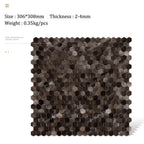 Luxury Metal Stainless Steel Wall Mosaic 3D Bathroom Mosaic Tile Aluminum Hexagon Mosaic Background Wall Sticker Self-adhesive