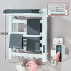 Black Bathroom Electric Heated Towel Rack with Digital Display Touch Thermostatic Dry Towel 304 Stainless Steel Heater