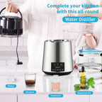 SucceBuy 4L Water Distiller Purifier Filter Dispenser Drink Bottle Softener Dual Temp Display Overheat Protection Home Appliance