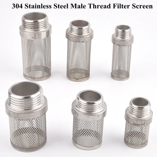 304 Stainless Steel Male Thread Mesh Cover Aquarium Fish Tank Water Pump Inlet Filter Screen Garden Irrigation Pump Hose Filters