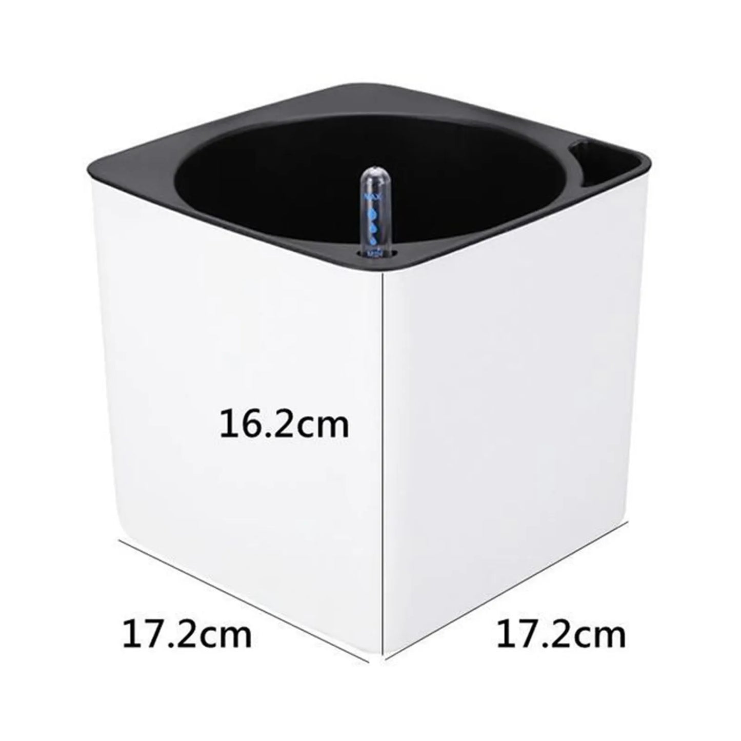 Plastic Self-Watering Flowerpot Lazy Desktop Rectangular Square Plant Flower Pot with Water Level Indicator for Office Garden